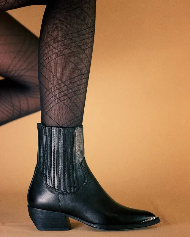 Comfort Toe Box Breathable Jolene Western Boot in Black from Bhava