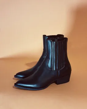 Padded collar Jolene Western Boot in Black from Bhava