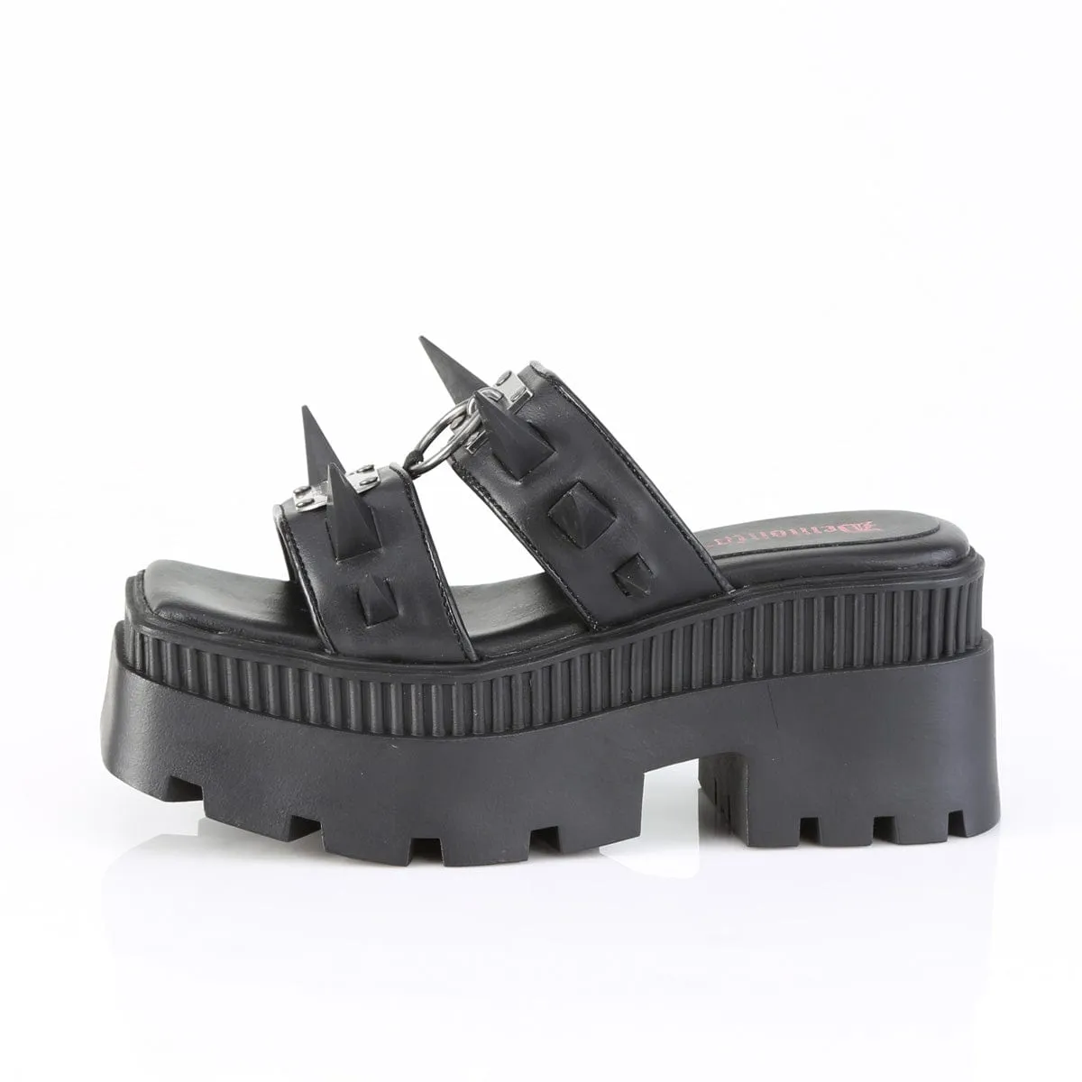 WRATH-13 Black Vegan Leather Sandals Teen Fun Energy Walk