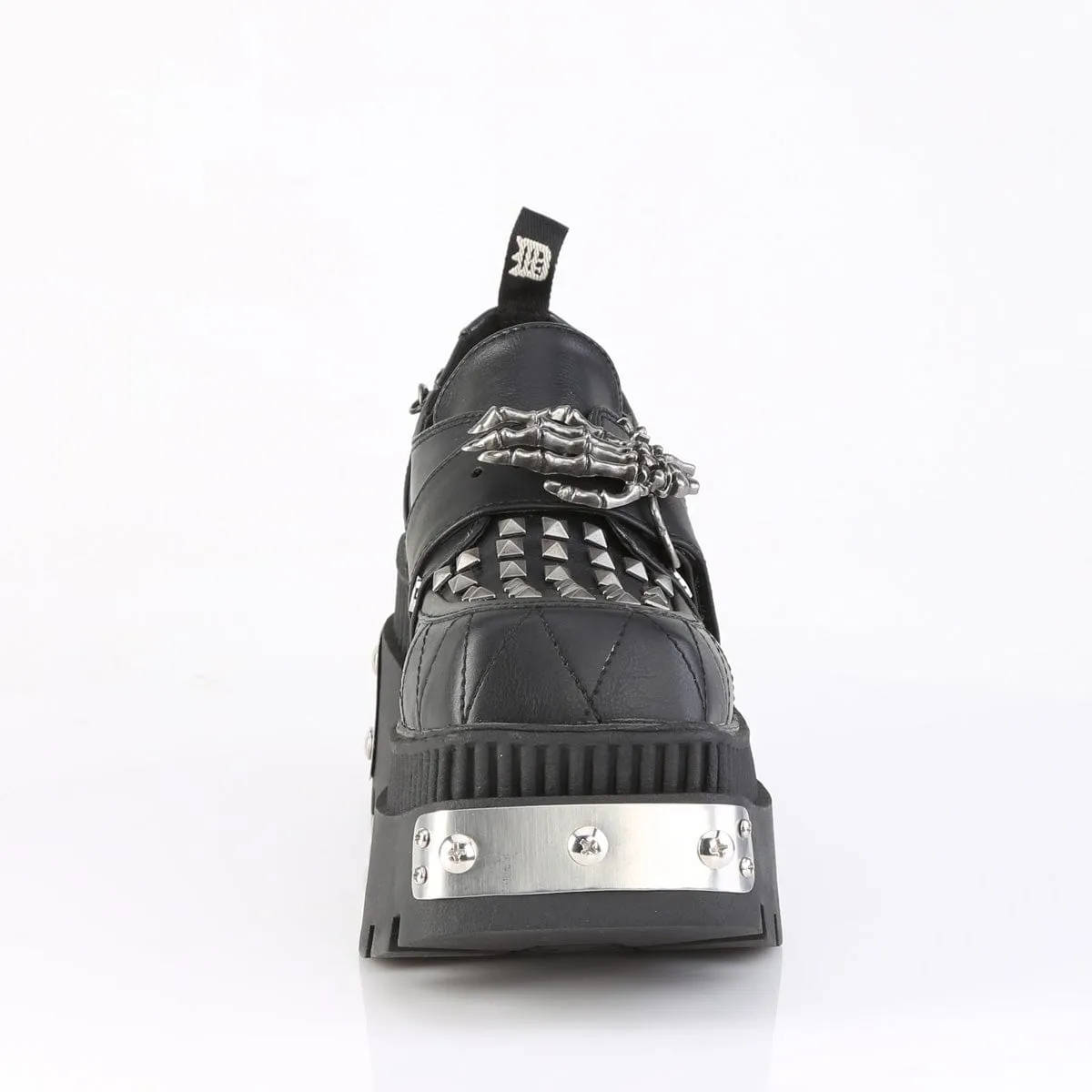 WRATH-42 Black Vegan Leather Platform Shoes Secure fit