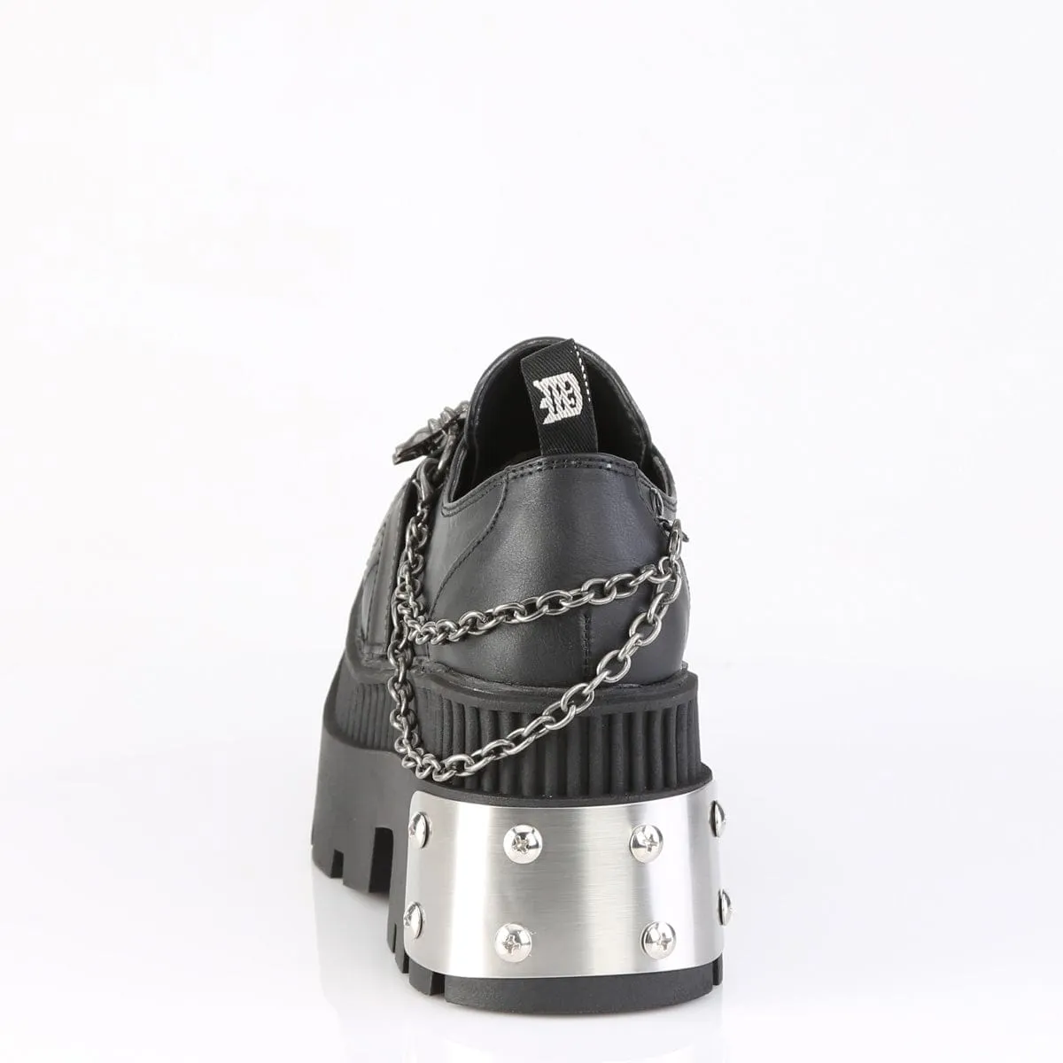 Foot Ease King Walk WRATH-42 Black Vegan Leather Platform Shoes