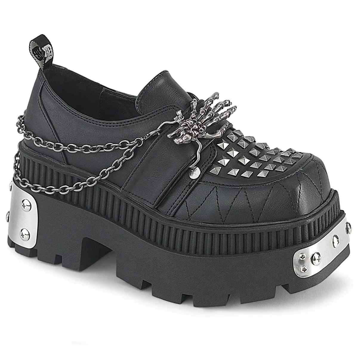 Lightweight WRATH-42 Black Vegan Leather Platform Shoes